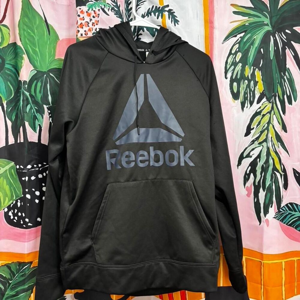 Reebok Men's Black and Grey Hoodie